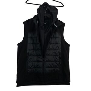 Black Rivet XL Mens Vest Puffer Sleeveless Zip Up Jacket Coat Hoodie Black XL